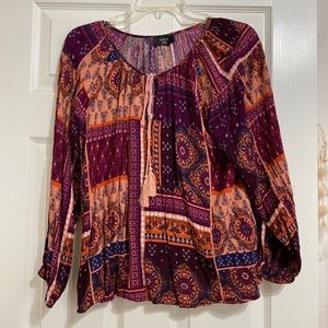 Bohemian print top.